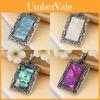 Shell Pendant Necklace With Geometric Embedding For Fashion Jewelry Crafts