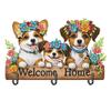 5D DIY Diamond Painting Art Hooks Dog Flower Cat Flower Dogs Wooden Hooks Diamond Painting Hook Rail for Home Office Decor