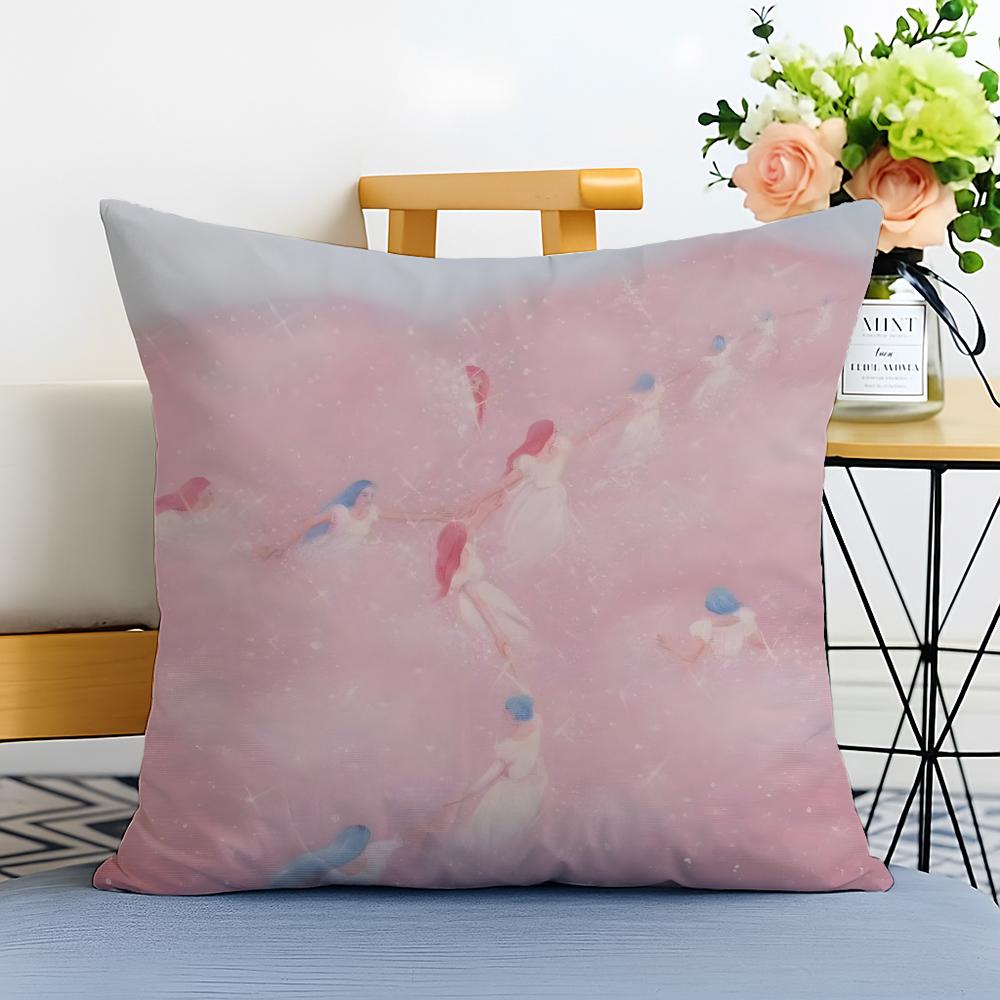 Works by Polish Artist Monika Marchewka Cushion Cover Washable Linen Comfort Soft  for Sofa Bed Cozy Home Room Decor