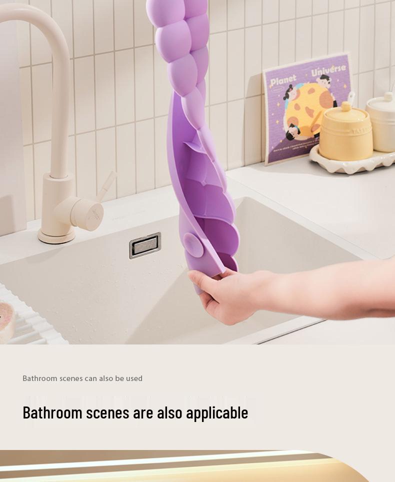 Dopamine Silicone Splash Guard: Waterproof, Easy-to-Clean Sink Edge Barrier for Kitchen and Bathroom.