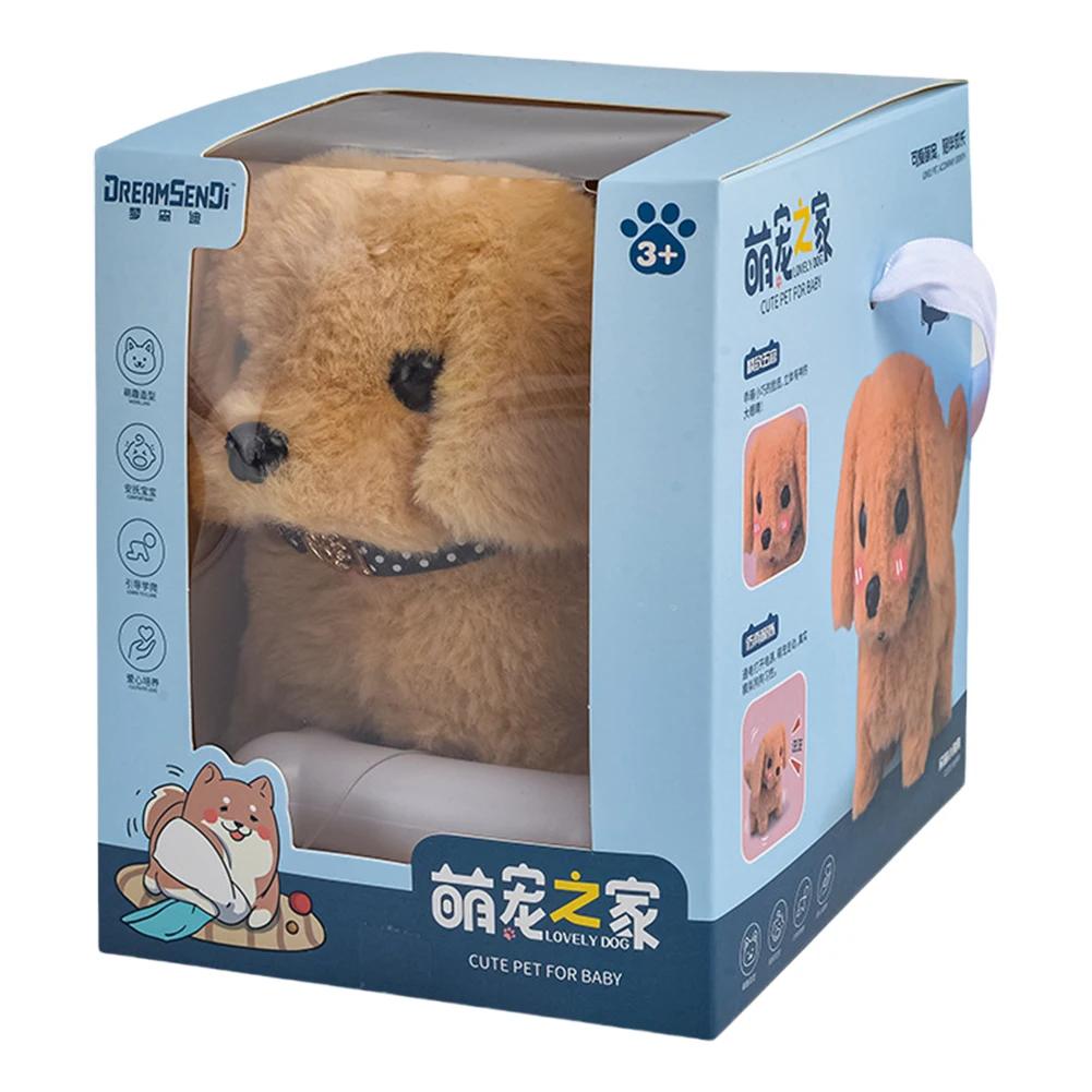 Cão robô eletrônico, brinquedo realista que age como um cachorrinho de verdade, brinquedo de pelúcia para cachorro, animal de pelúcia operado por bateria, para meninas e meninos