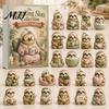 Cute Sloth Pendant Set Advent Calendar, 24Pcs Acrylic 2D Ornament Holiday Collectibles with Vintage Warm-Tone Designs, Christmas Tree Hanging