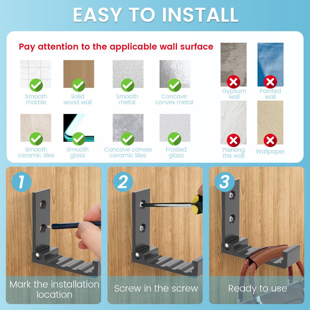 8Pcs Foldable Wall Hook Invisible Robe Towel Clothing Hooks Aluminium Bathroom Hanger Kitchen Wall Mounted Hook