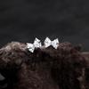S999 Sterling Silver Bow Zirconia Light Luxury Ear Care Versatile Earrings