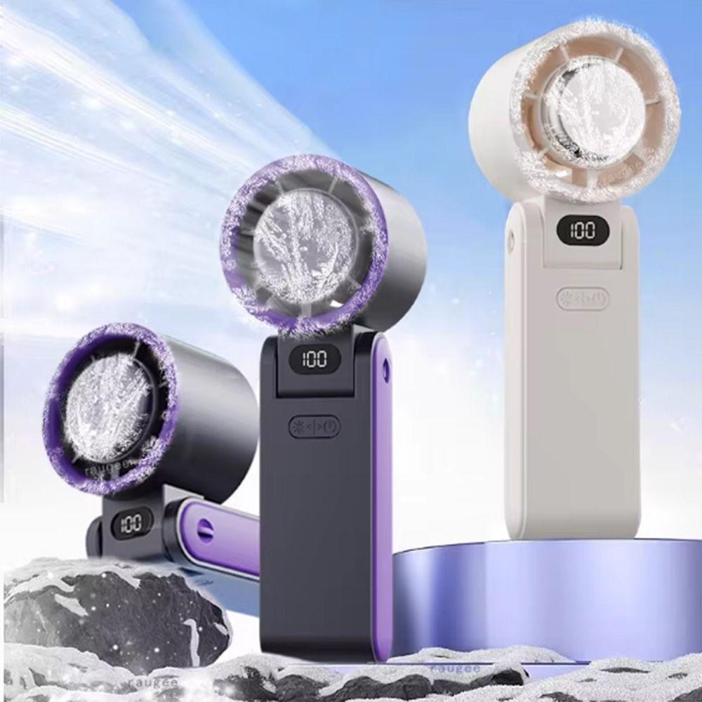 With LED Display Handheld Cooling Fan 100 Speeds Adjustable Small Electric Fan  Cooling Fan
