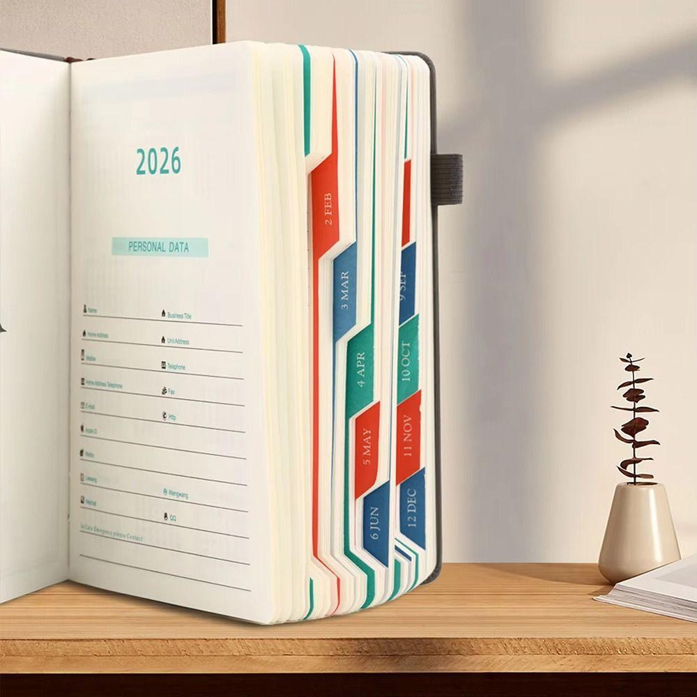 12 Months A5 Agenda Planning Notebook Textured PU To-do List Notebook  Office Supplies