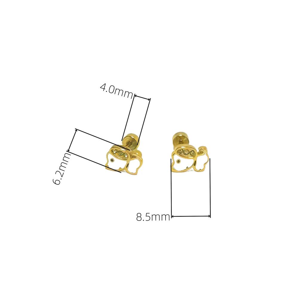 Screw Buckle Titanium Steel Earrings, 2005 Model, Niche Fashion Cartilage Studs
