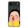 For iPhone 17 Air Case Girl Holding Face Pattern Printing Straight Edge TPU Phone Back Cover