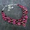 Ruby(Simulated) Gemstone 925 Sterling Silver Jewelry Necklace 18" z4r19