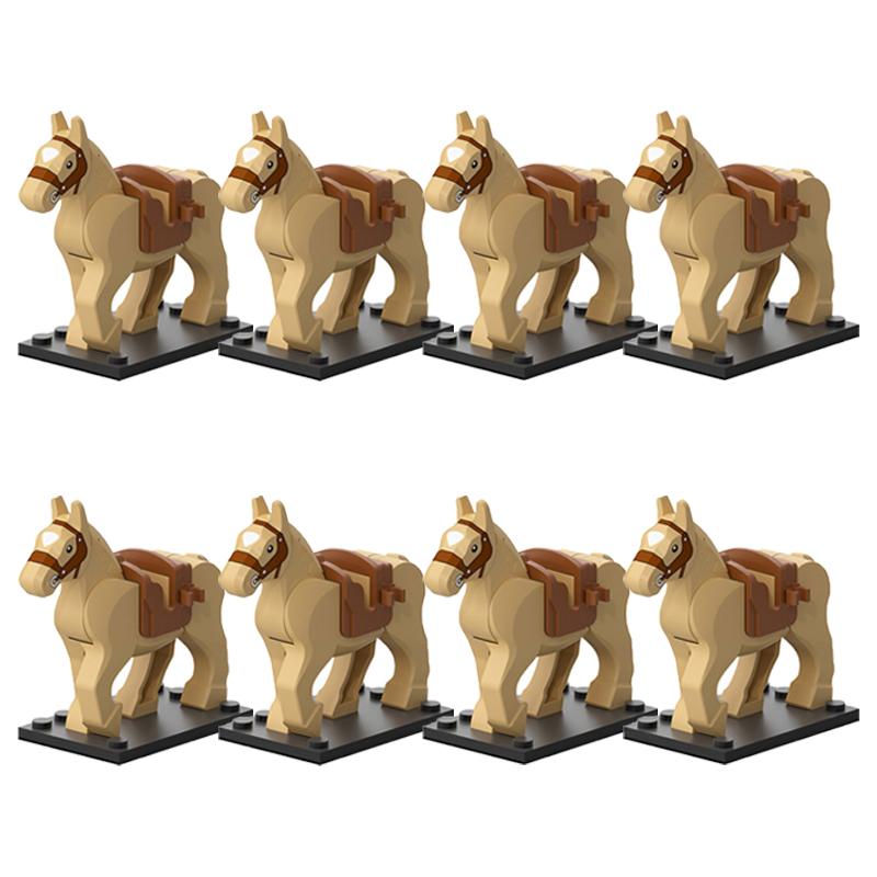 MOC Medieval Military Building Blocks Cavalry Regiment Knight Horse Animal Accessories Set Mini Bricks Buy Goods Boy Toy Gift