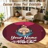 Gorillaz Personalized Round Rug Support Custom Name, Soft Home Decor Mat