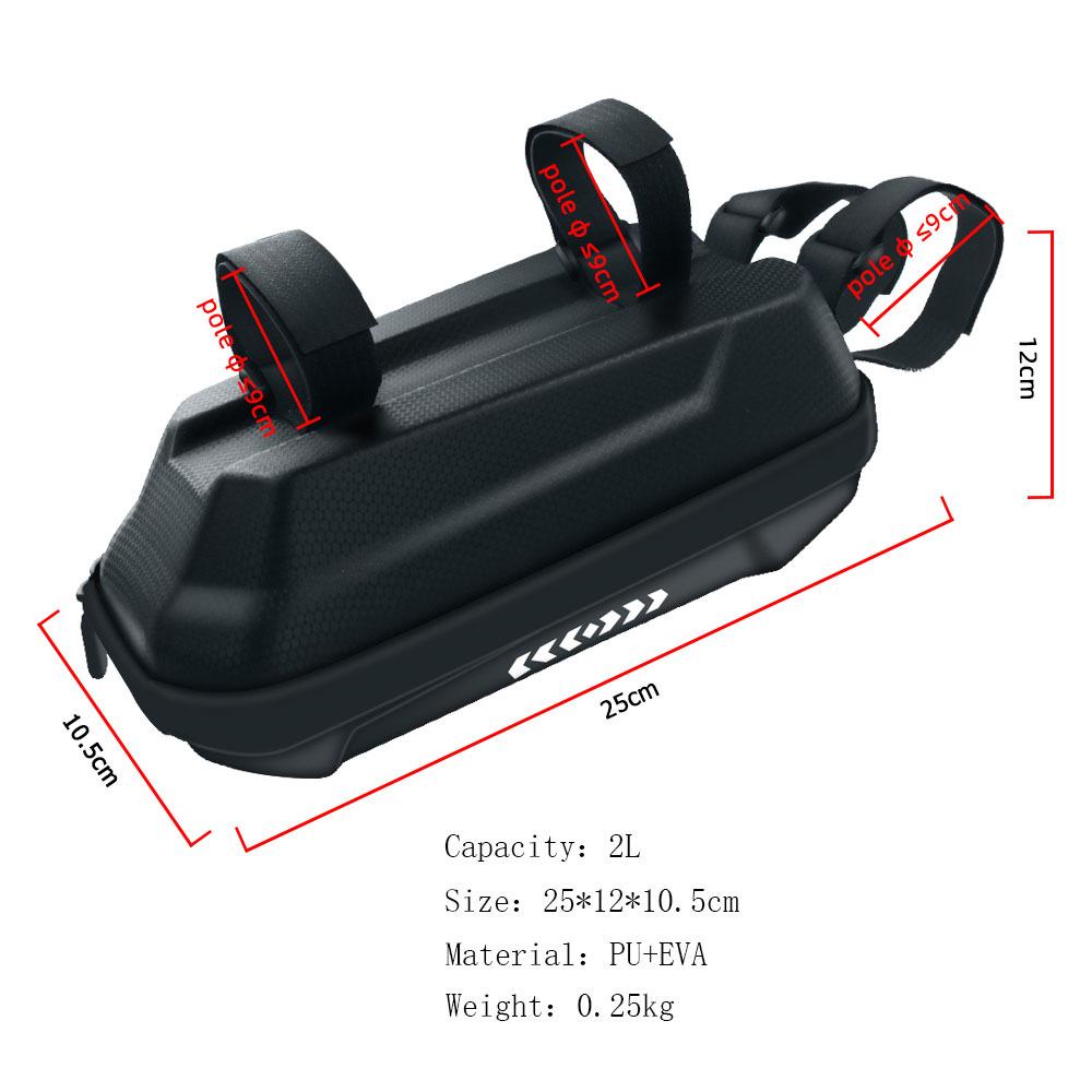 2L Waterproof EVA Hard Shell Front Bag for Scooters & Bicycles - Quick Release Handlebar Bag