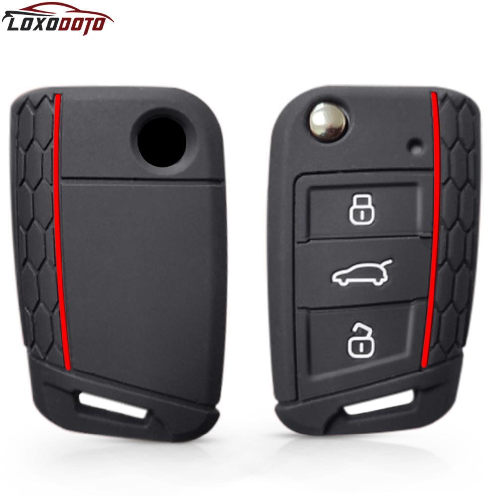 For Skoda Superb Octavia Fabia Rapid Kodiaq For Vw Golf 7 Gti Polo Touran Tiguan For Seat Ibiza Leon Car Key Case Cover Caps Fob