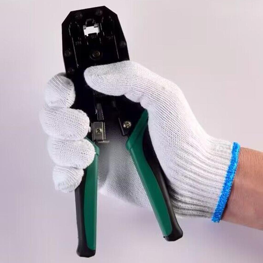10 Stück Schutzhandschuhe Baumwollfadenhandschuhe Arbeit Dickes Nylon Weißes Garn Abriebfeste Baumwollfadenhandschuhe