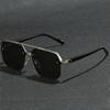 Metal Double Beam Square Sunglasses Men Half Frame Pilot Fashion Advanced Personality Stylish Eyewear