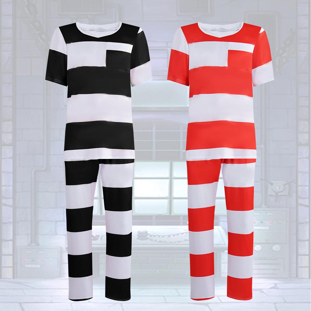 Cosplay Prisoner Costume With Stripe Design For Halloween And Themed Events