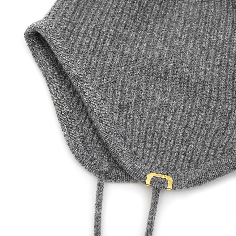 Gold Messing Etikett Unisex Winter Kaschmir Mischung Kordel Ohrenklappen Winddicht Warm Solide Passform Schlabbermütze Strickmütze Schnee Totenkopf Stilvoll Ski Koreanisch