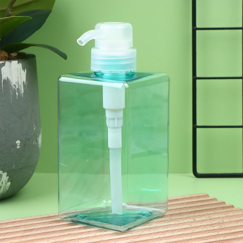 Butelka na balsam do ciała 450 ml, kwadratowa, wielokrotnego napełniania, plastikowa z pompką naciskaną, do żelu pod prysznic, szamponu, mydła w płynie, trwały pojemnik wielokrotnego napełniania