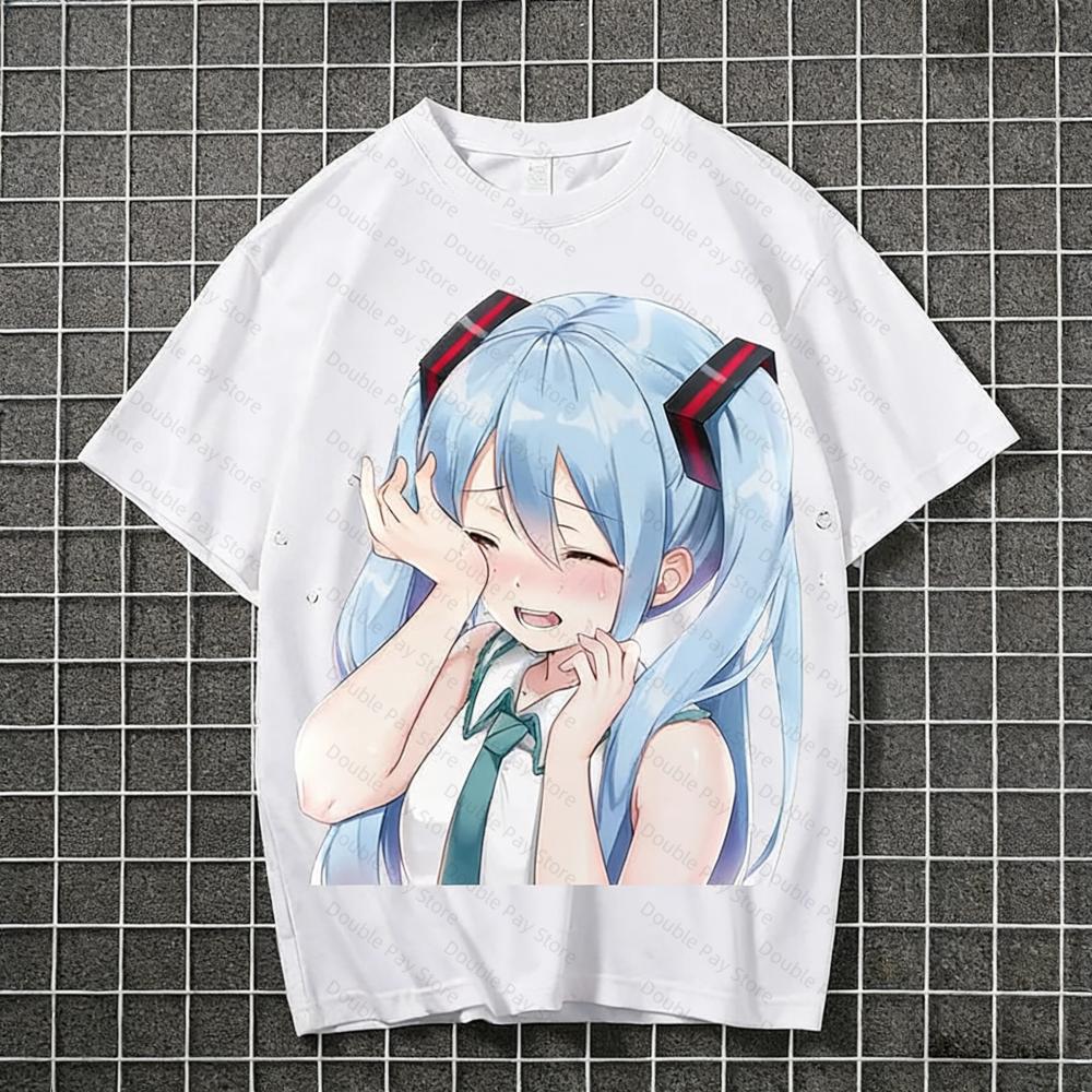 Hatsune miku animation peripheral short-sleeved kawaii two-dimensional student clothes T-shirt Men's Shirts Woman t-shirts