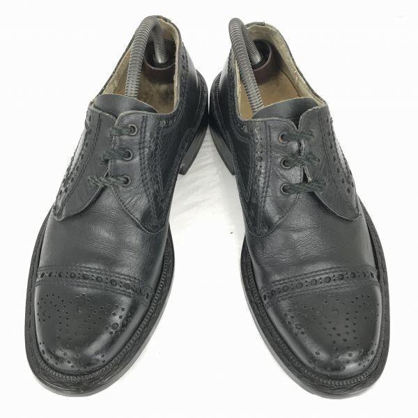 70s-80s West Germany Vintage Lloyd Heavy Leather Punched Cap Toe 28.0 Black Dress Shoes(USED)