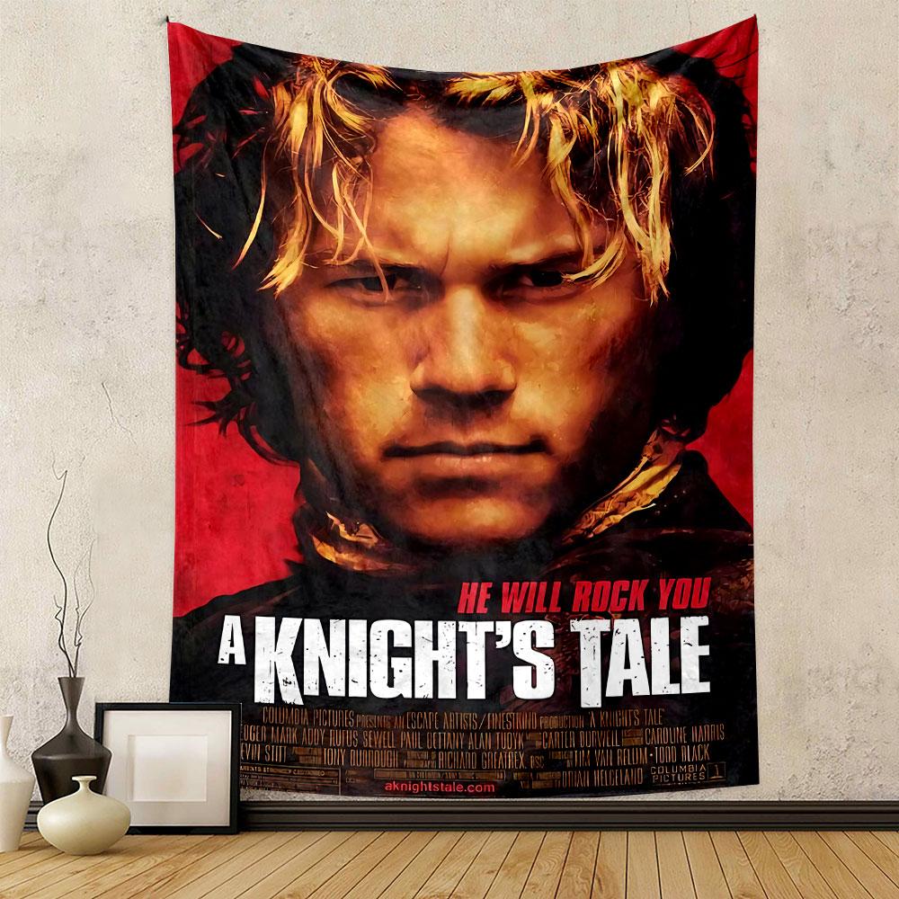 A Knight's Tale Tapestry Wall Hanging, He Will Rock You Movie Poster Art, Retro Wall Decor for Bedroom Living Room Dorm