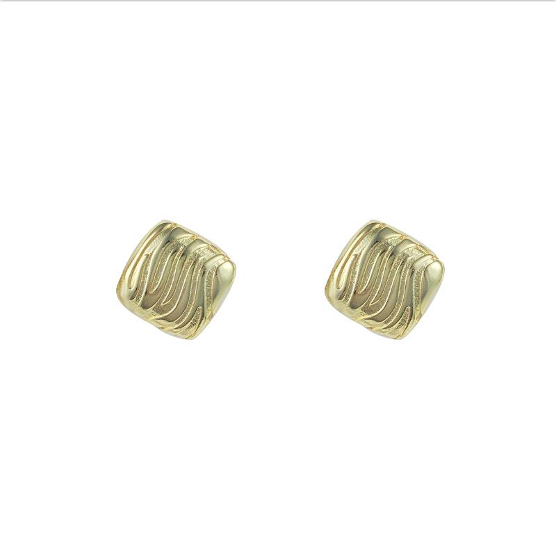 2024 Autumn Women's Tassel Striped Metal Earrings - Niche European & American Design