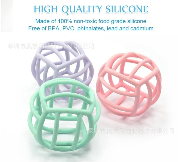 Oball Silicone Korean Baby Silicone Teething Baby Shower Easy To Clean Ball, Style, Children's Supplies, Toy, Ball, Pacifier, Gift, Washable, (Dusty