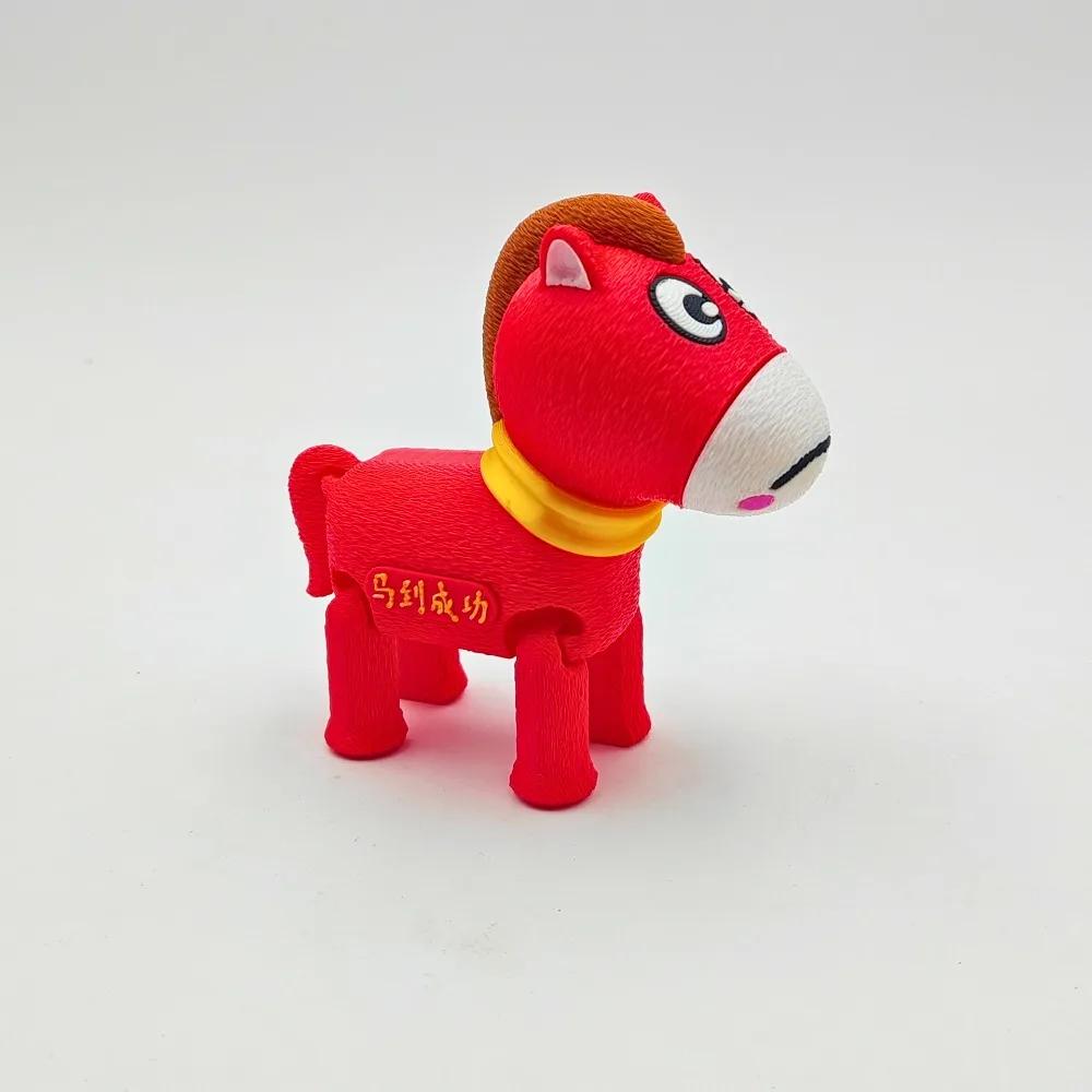 

Cute Mouth Rotation Transformation Pony Ornament 3D Creative Desktop Ornament Crying Horse 3D Print Animals Desktop Display
