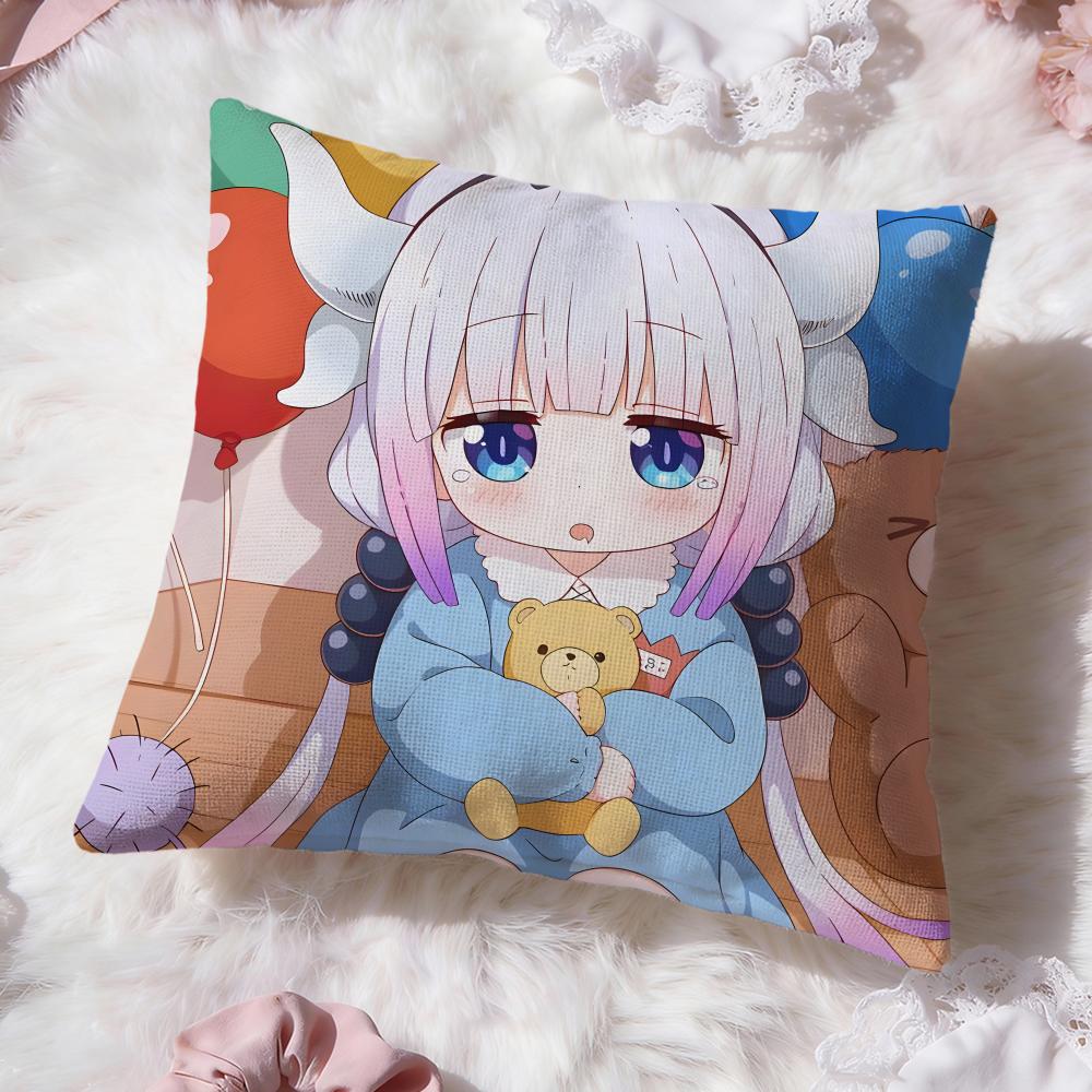 Miss Kobayashis Dragon MaidS Cushion Cover Premium Comfort Reversible Pillow Cove -Two In One Design for Any Room & Car Interior
