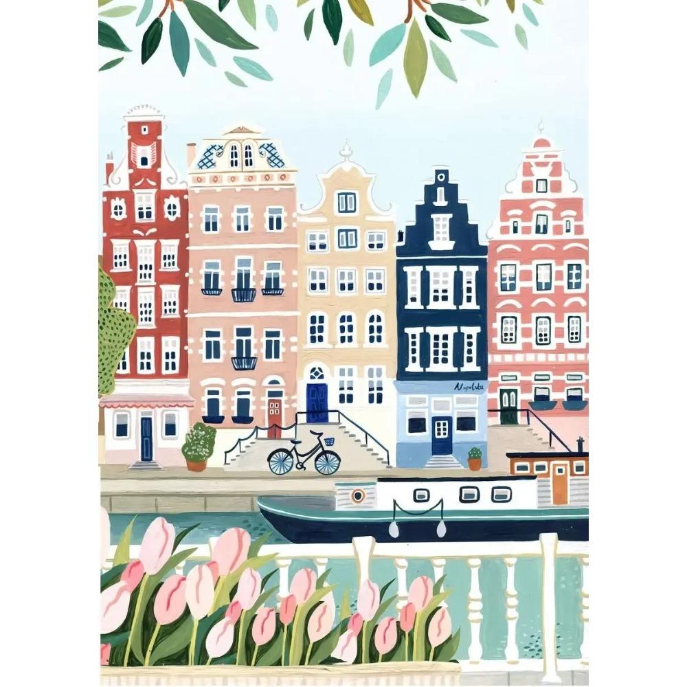 World Travel City Poster Landscape Greece Italy Florence Paris France Canvas Print Painting Wall Art Living Room Home Decorative