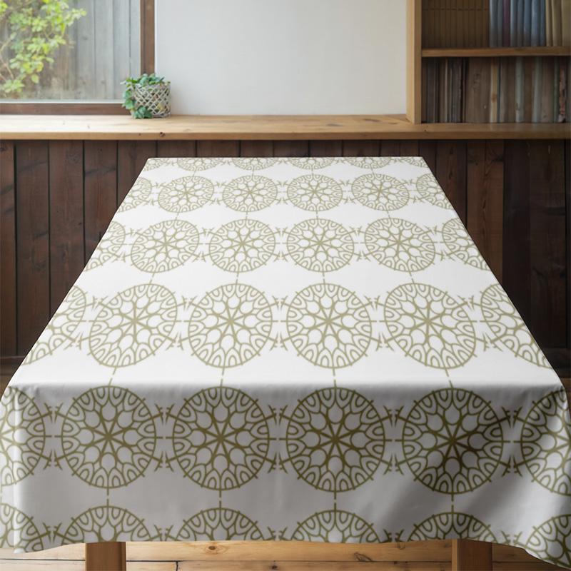 Green White Leaves Printed Tablecloth Modern Flower Patterned Kitchen Home Decor Table Cover For Dining Room 51 X 78 Inches