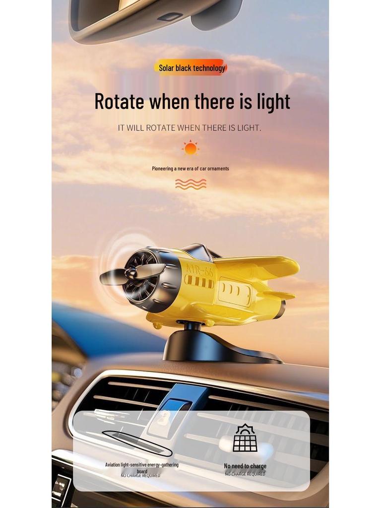 Solárna rotujúca ozdoba lietadla do auta