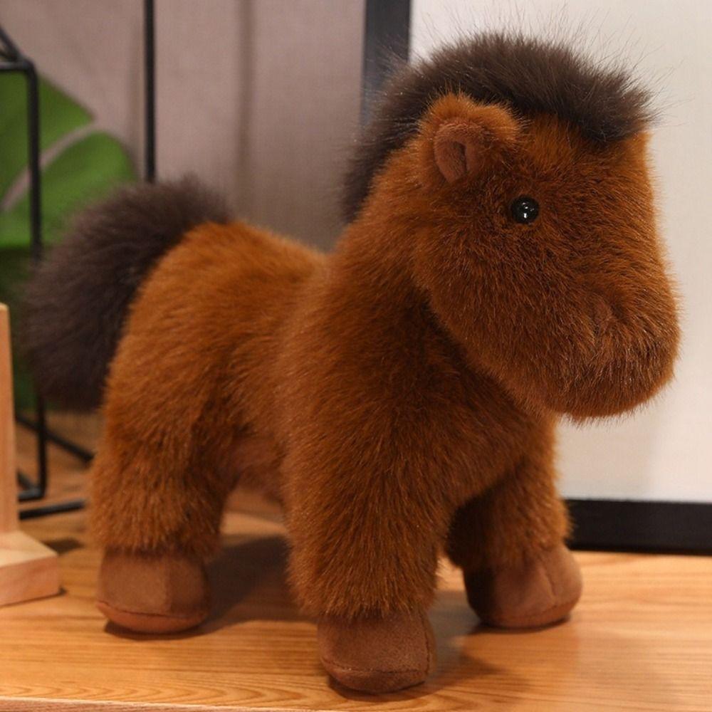 with Mane Horse Plush Toys Stuffed Tail Cartoon Horse Stuffed Toy  Room Decoration