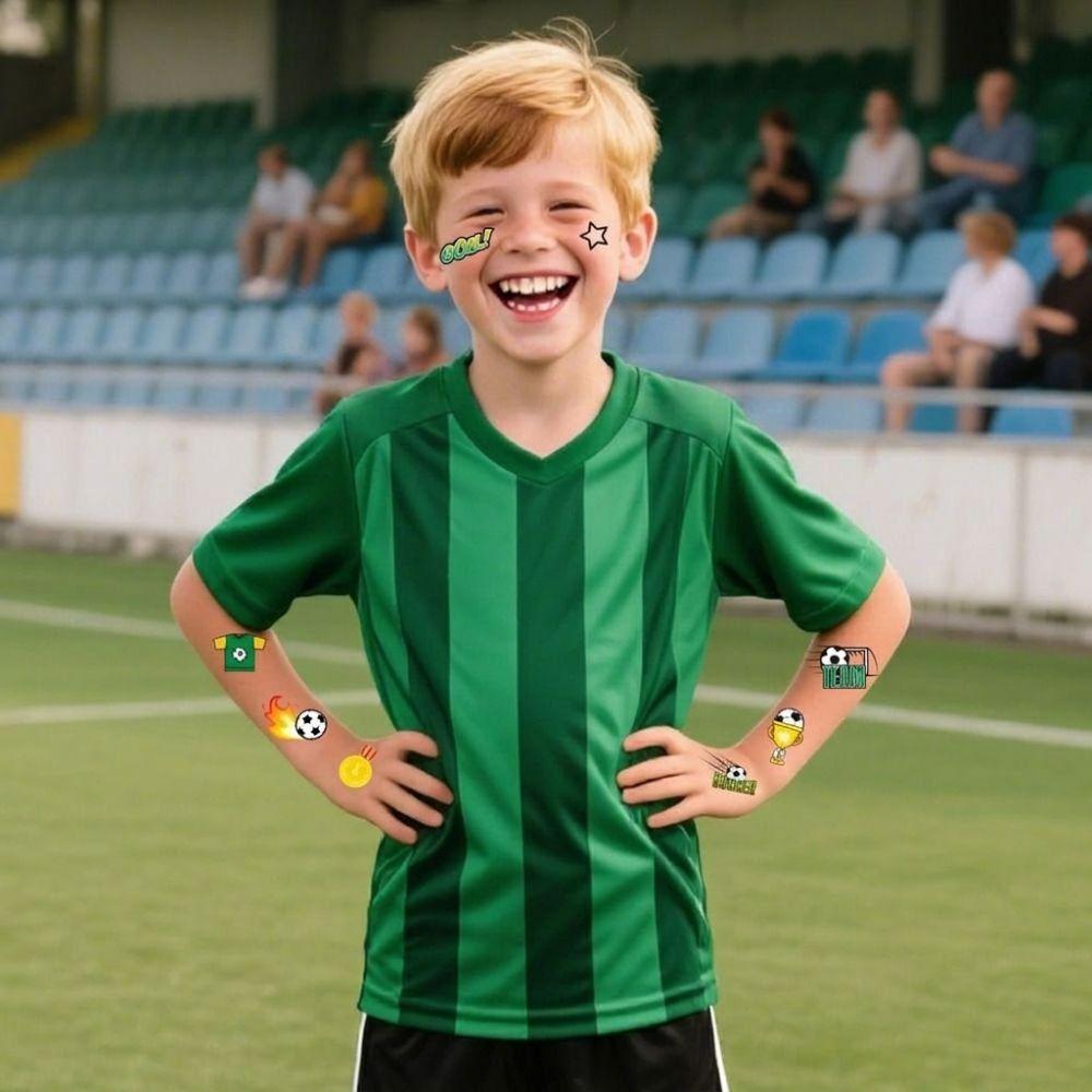 10Pcs Waterproof Football Tattoo Sticker Removable Water Transfer Tattoo Sticker  Sports Event