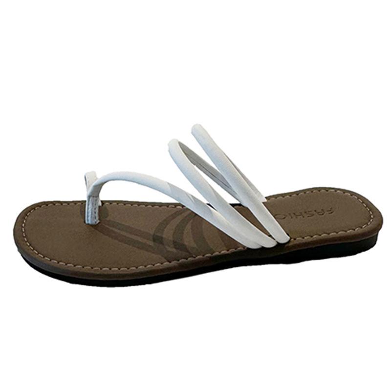 French set of toe flat-bottomed cool slippers women's summer wear 2025 new beautiful fairy style with skirt beach sandals