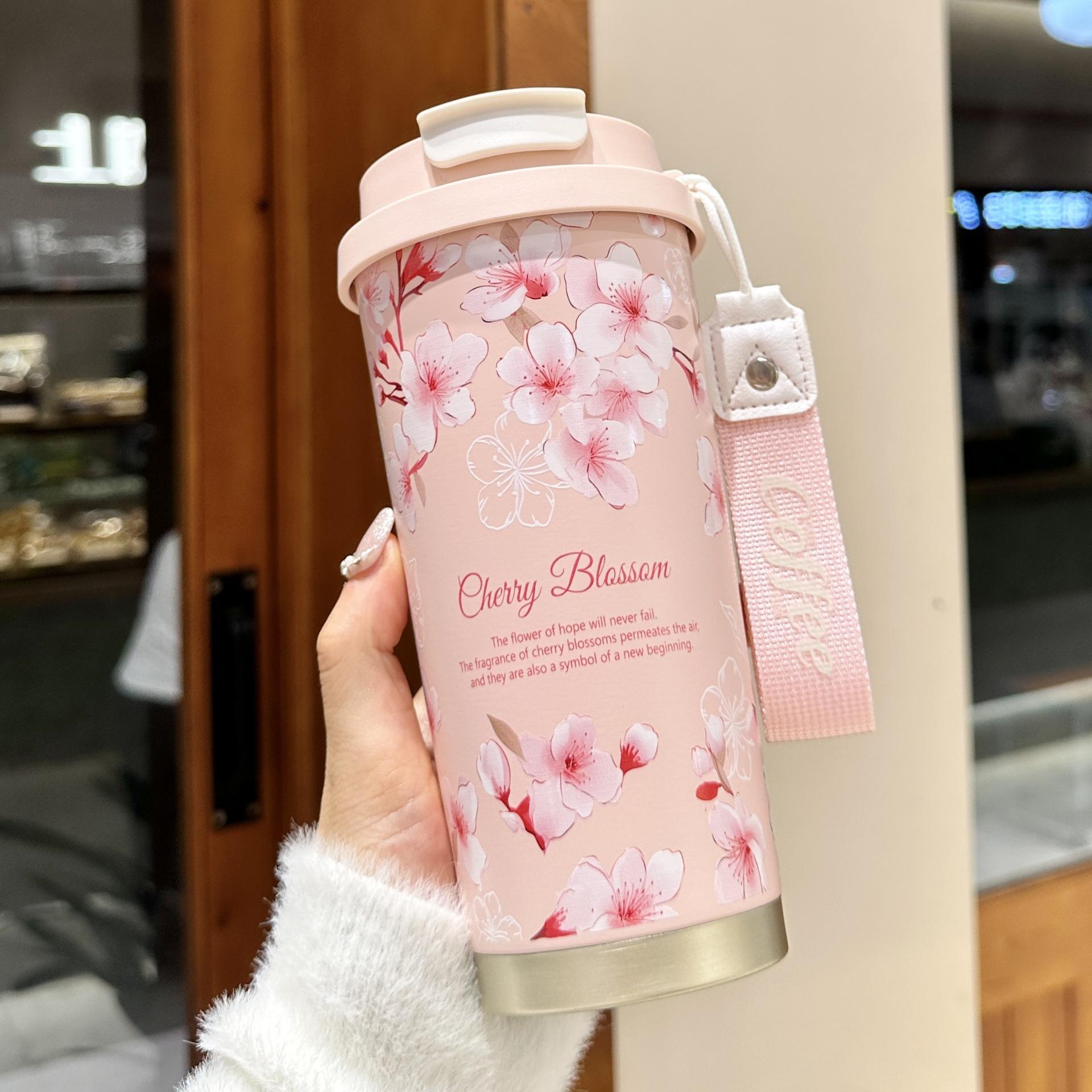 

500ML Stainless Steel Water Bottles for girls Thermo Cafe Coffee Cup Car Thermos Mug LeakProof Travel Thermo Cup for Tea Coffee 500ml рожевий