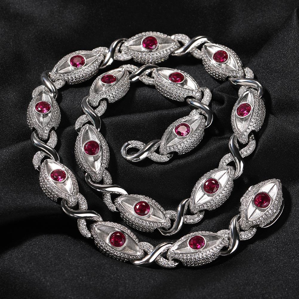Source Hiphop Hip Hop Rap 13mm Red Eyes Unlimited 8-character Chain Trendy Man Necklace
