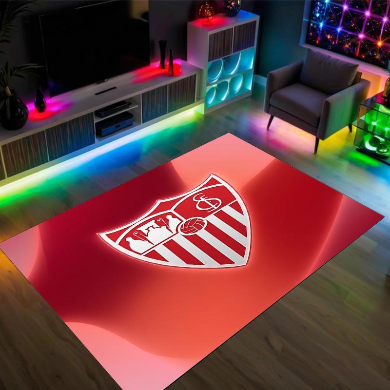 Tappeto in Velluto di Cristallo Design Sevilla FC Accogliente Non?Tappeto Stampato Antiscivolo per Camera da Letto Soggiorno Ingresso