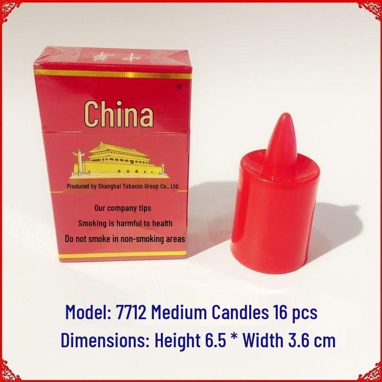 Red Lanterns for Lunar New Year and Qingming, Battery-Operated Everlasting Prayer Lamp