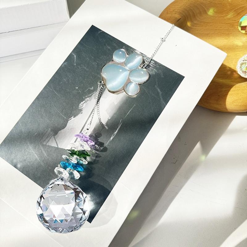 Garden Ornaments Crystal Wind Chimes With Stainless Steel Frame Producing Rainbows Hues For Outdoor Display
