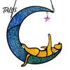 Cat Gift for Home Acrylic Hanging Pendant with Chain, Animal Ornament Window Light Translucent Wall Decor, Cute Lover Room Decoration