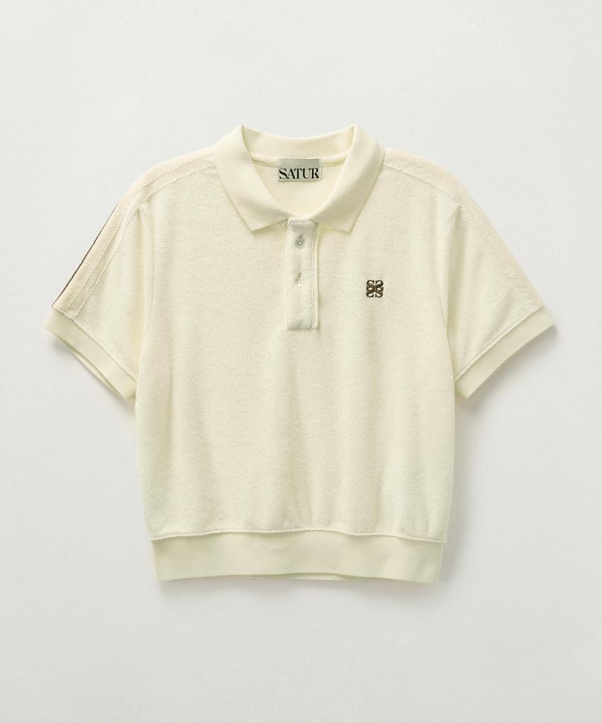 Seteo (W) Lawton Terry Pique Polo Short Sleeve T-Shirt Cream
