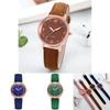 Fashionable Ladies' Quartz Watch With Decorative Night Light And Leather Strap