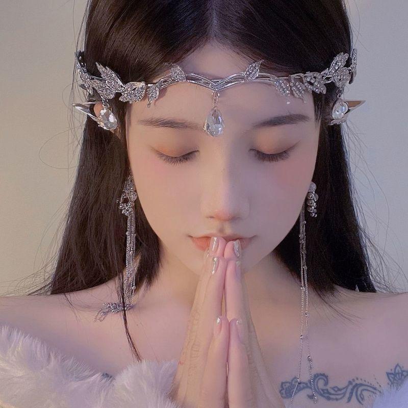 Hochzeit Haar Tiara Kristall Braut Tiara Krone Silber Farbe Diadem Schleier Tiaras Hochzeit Haarschmuck Kopfschmuck Kopfschmuck