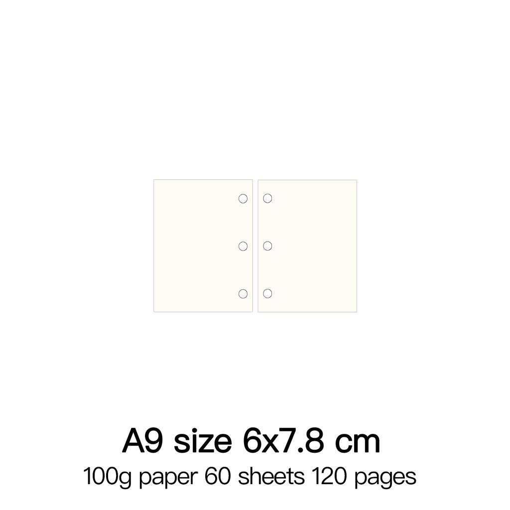 High Quality Ring Binder Notebook A5 Personal A6 A7 A8 Size Insert Refills Loose Leaf Spiral Diary Planner Inner Core 100g Paper