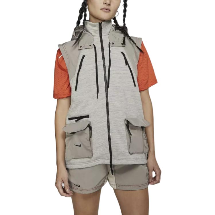 Nike Vests Women's Gray Stand Collar Moderate Other BV8067-279