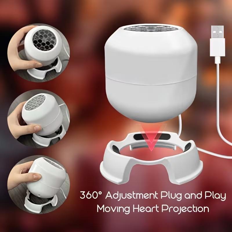 Portable Dynamic Romantic Love Heart Projection Night Light, Usb Powered For Bedroom, Party Decor