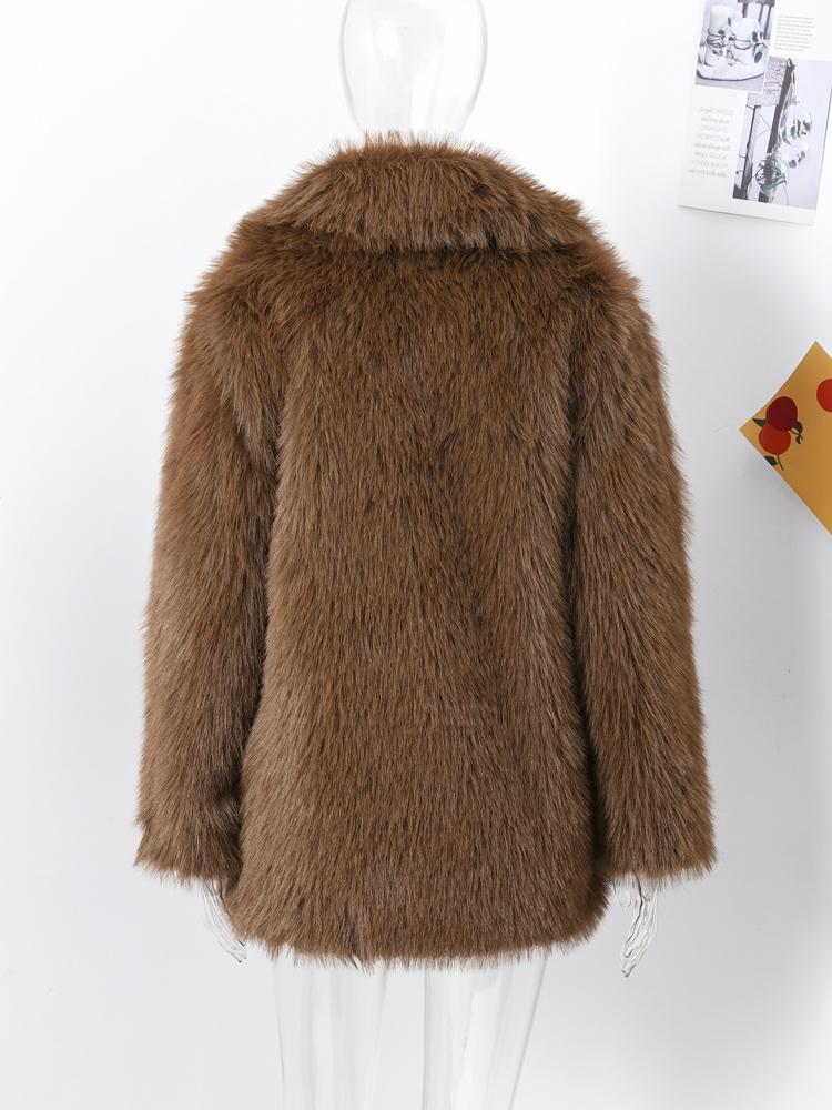 Giacca da donna in ecopelliccia Cappotto da donna in pelliccia Giacca da donna antivento e calda Stile moda Autunno e Inverno