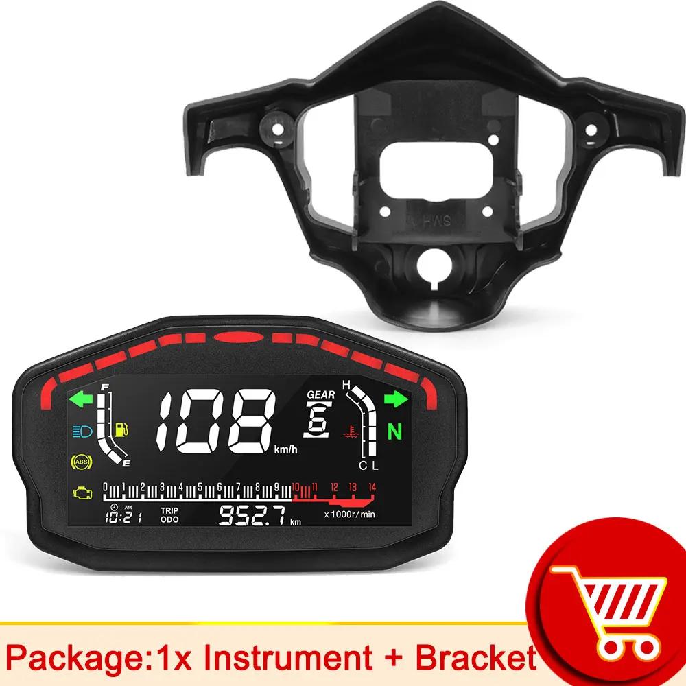 AD Digital Display Instrument Panel 12V Speedometer Motorcycle Bracket Odometer Tachometer with Speed & Mileage for CG125 CG150