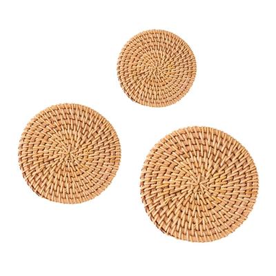 Handmade Rattan Teas Coaster Elegant Rattan Teas Coaster Delicate Cup Mats Suitable For Various Occasion